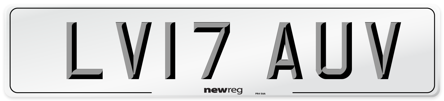 LV17 AUV Number Plate from New Reg